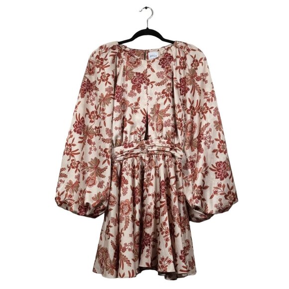 MISA Los Angeles Kara Dress in Falling Floral Satin Made in USA Size XS - Picture 3 of 11